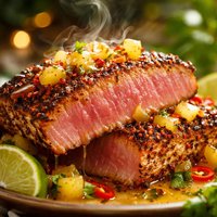 Spiced Tuna with Pineapple Glaze