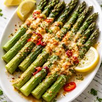 Spicy and Sweet Cheesy Asparagus