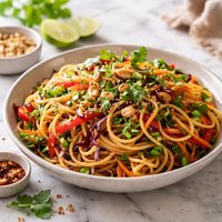 Spicy Asian Pasta Salad with Peanuts