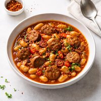 Spicy Bean Stew with Sausages