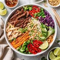 Spicy Beef or Chicken Asian Noodle Salad