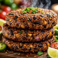 Spicy Black Bean and Lentil Burgers