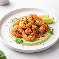 Spicy Boiled Shrimp with Creamy Buttermilk Avocado Sauce