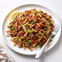 Spicy Cajun Bacon Cabbage Slaw Skillet