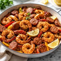 Spicy Cajun Shrimp and Sausages