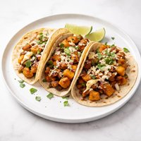 Spicy Cheesy Butternut Squash and Chicken Sausage Tacos