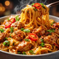 Spicy Cheesy Chicken Noodles