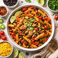 Spicy Chicken and Black Bean Pasta