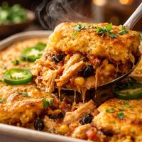 Spicy Chicken and Cornbread Casserole
