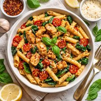 Spicy Chicken and Spinach Pasta