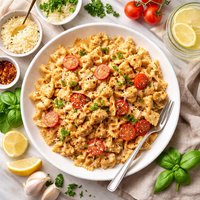 Spicy Chicken Bow Tie Pasta in Cream Sauce