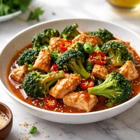 Spicy Chicken Broccoli in Chili Garlic Sauce Low Carb