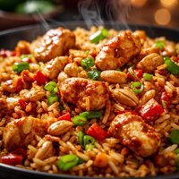 Spicy Chicken Fried Rice with Peanuts