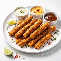 Spicy Chicken Sticks with 3 Dipping Sauces