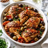 Spicy Chicken with Olives Pollo Alla Diavola Con Olive
