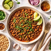 Spicy Chickpeas W Beef and Cilantro