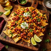 Spicy Corn and Chorizo Nachos