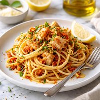 Spicy Crab Over Pasta