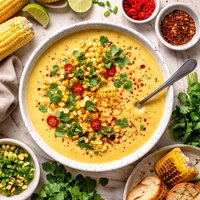 Spicy Cream of Sweet Corn Soup