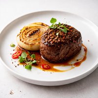 Spicy Filet Mignon with Grilled Sweet Onion