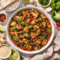 Spicy Ginger and Green Pepper Chicken