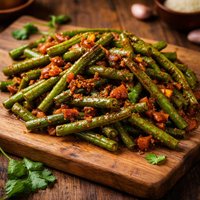 Spicy Green Beans Masaledar Sem