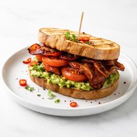 Spicy Grilled Bacon and Tomato Sandwich with Avocado