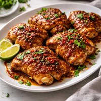 Spicy Honey Brushed Chicken Thighs