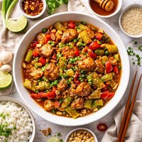 Spicy Honey Chicken and Celery