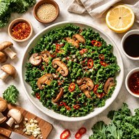 Spicy Kale and Mushrooms Raw