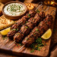 Spicy Lamb Kabobs with Turkish Cacik