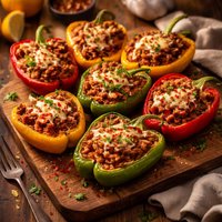Spicy Lamb Stuffed Peppers