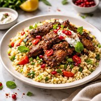Spicy Lamb with Garlic Couscous
