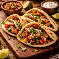 Spicy Lime and Cilantro Turkey Pita Fajitas Grilled