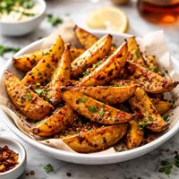 Spicy Maple Roasted Potato Wedges