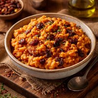 Spicy Mashed Sweet Potatoes with Raisins