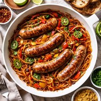 Spicy Onions and Bratwurst