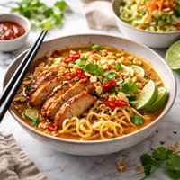 Spicy Peanut Chicken Ramen Dinner Cole Slaw
