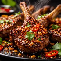 Spicy Peanut Lamb Chops