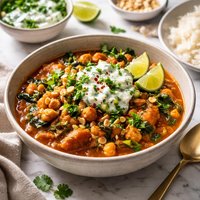 Spicy Peanut Stew with Cool Cucumber Sauce