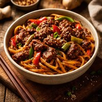 Spicy Pepper Beef with Noodles
