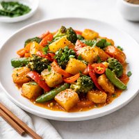 Spicy Pineapple Apricot Vegetable Stir Fry