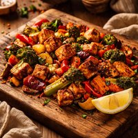 Spicy Roasted Vegetables with Tofu