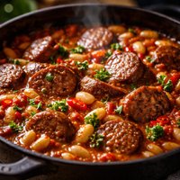 Spicy Sausage and Bean Hotpot