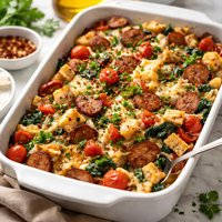 Spicy Sausage and Vegetable Strata