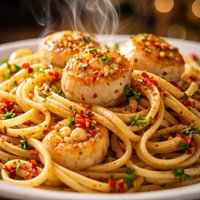Spicy Scallop Pasta