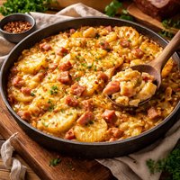 Spicy Scalloped Potatoes and Ham