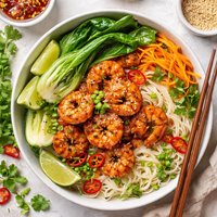 Spicy Shrimp and Bok Choy Noodle Bowl