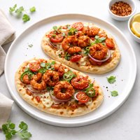 Spicy Shrimp Stove Top Pizzas