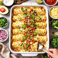 Spicy Sour Cream Chicken Enchiladas